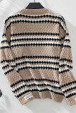 Colorblock Stripes Chenille Knitting Sweater 