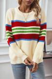 Colorblock Stripes Knitting Sweater 