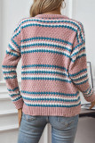 Colorblock Stripes Chenille Knitting Sweater 