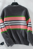 Colorblock Stripes Knitting Sweater 