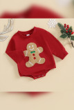 Christmas Gingerbread Man Print Kids Romper