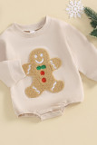 Christmas Gingerbread Man Print Kids Romper