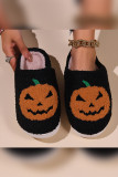 Halloween Pumpkin Fleece Slipper