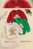 Christmas Gingerbread Man Print Kids Romper