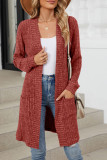 Front Open Knitting Cardigan with Pockets 