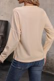 Beige Button Up Knitting Henley Top 