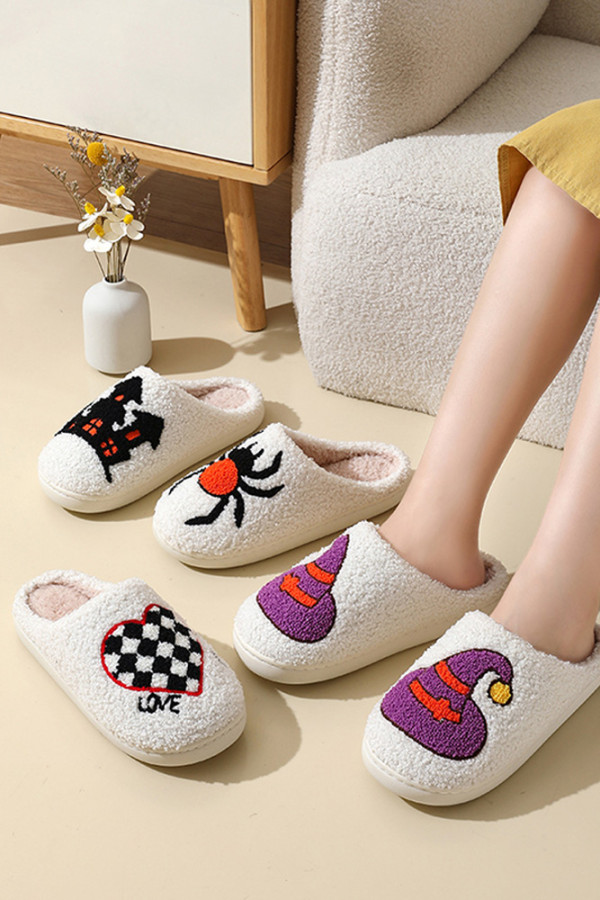 Halloween Design Home Wear Fleece Slipper