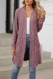 Front Open Knitting Cardigan with Pockets 