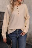 Beige Button Up Knitting Henley Top 