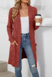 Front Open Knitting Cardigan with Pockets 