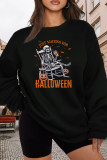 Just Waiting for Halloween Print Graphic Sweatshirt