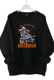 Just Waiting for Halloween Print Graphic Sweatshirt