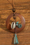 Western Vintage Tassel Turquoise Necklace 