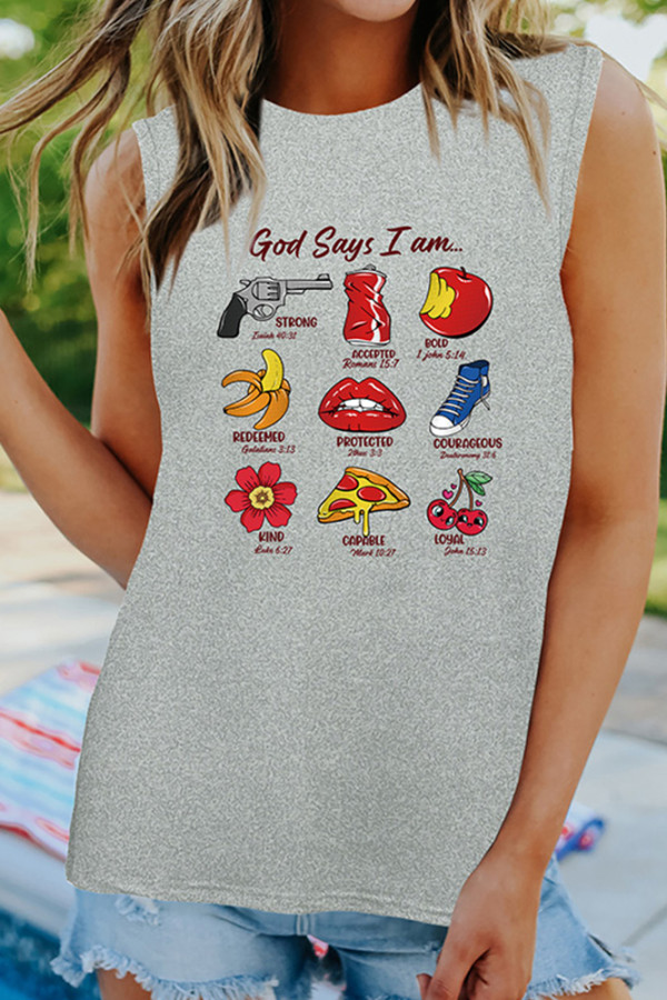 God Says I Am Print Tank Top