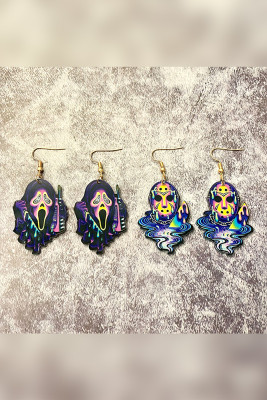 Halloween Tie Dye Scarry Character Earrings 