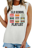 Cassette Tape Music Old School Playlist Print Tank Top