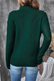 Green Half Zipper Knitting Sweater 