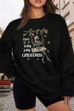 Skeleton Christmas Holly Jolly Print Graphic Sweatshirt