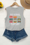 Cassette Tape Music Old School Playlist Print Tank Top