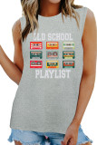 Cassette Tape Music Old School Playlist Print Tank Top