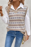 Vintage Jacquard Knitting Vest 