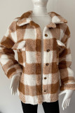 Plaid Fleece Jacket Coat 