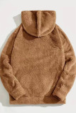 Brown Fleece Hooded Sweatshirt 