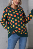 Maple Leaves Pattern Knitting Sweater