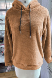 Brown Fleece Hooded Sweatshirt 