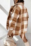 Plaid Fleece Jacket Coat 