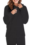 Solid Color Fleece Kangaroo Pockets Hoodie