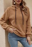 Brown Fleece Hooded Sweatshirt 