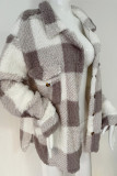 Plaid Fleece Jacket Coat 