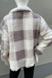 Plaid Fleece Jacket Coat 