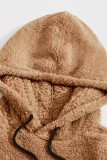 Brown Fleece Hooded Sweatshirt 