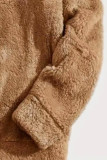 Brown Fleece Hooded Sweatshirt 