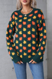 Maple Leaves Pattern Knitting Sweater