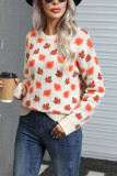 Maple Leaves Pattern Knitting Sweater