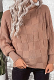 Brown Textured Knitting Sweater 