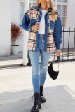 Washed Denim Stripes Patchwork Jacket 