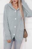 Hooded Waffle Knit Cardigan 