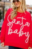 Fiery Red Christmas Santa Baby Tinsel Graphic Sweatshirt