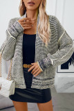 Front Open Waffle Knitting Cardigan 