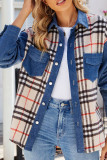 Washed Denim Stripes Patchwork Jacket 