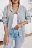 Hooded Waffle Knit Cardigan 