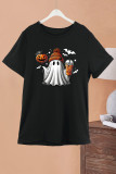 Ghost Coffee Pumpkin Halloween Print Graphic Top