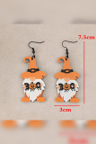 Halloween Wooden Pumpkin Earrings 