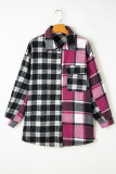 Black Plaid Colorblock Loose Shacket