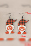 Orange Halloween Wooden Pumpkin Earrings