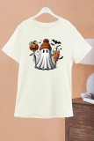 Ghost Coffee Pumpkin Halloween Print Graphic Top